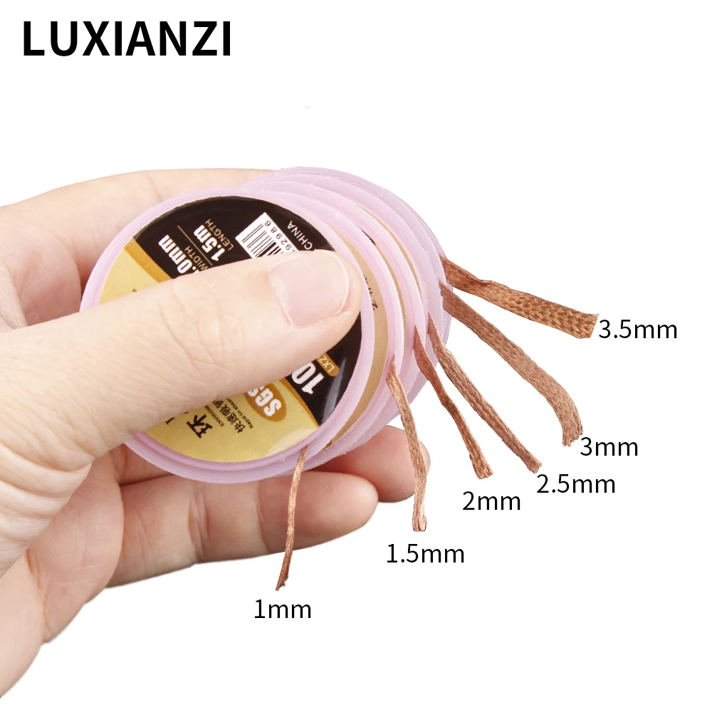 

LUXIANZI 10pc Lead Free Desoldering Braid Wire BGA Rework station Repair Tools 1.0/2.0/2.5/3.0/3.5mm Remover Solder Wick Wire