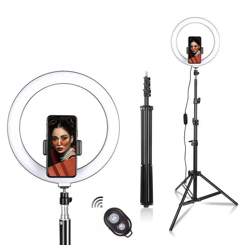 10 inch LED Ring Light Photographic Selfie Ring Lighting with Stand for Smartphone Youtube Makeup Video Studio Tripod Ring Light