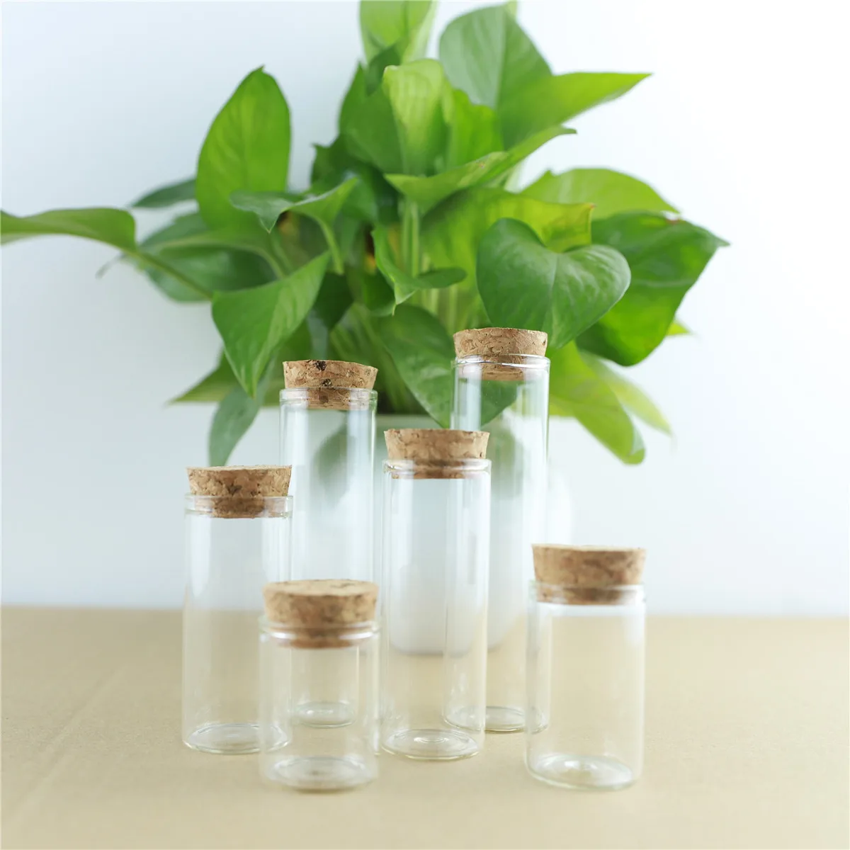 24pcs/Lot Cork In Vitro Glass Bottles Thick Borosilicate Heat-resistant Wishing Bottle Glass Jars Storage Souvenir Container