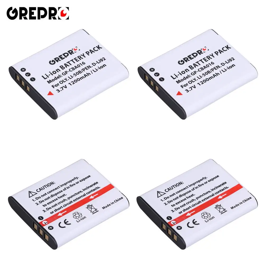 

4Pcs Li-50B D-Li92 Li50B Li 50B Battery for Olympus u6010 u6020 Stylus 1010 u 1010 Ricoh CX3 CX4 Pentax XZ-1 SP-800UZ SZ14 SZ16