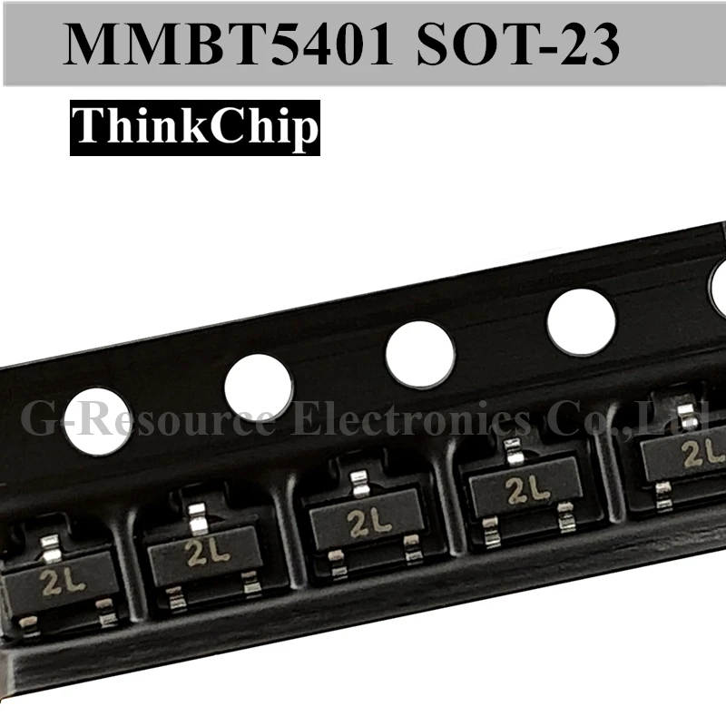 ترانزستور إشارة 2N5401 SOT-23, SOT23 SMD PNP صمام ثلاثي (بمناسبة 2L) ، 100 قطعة