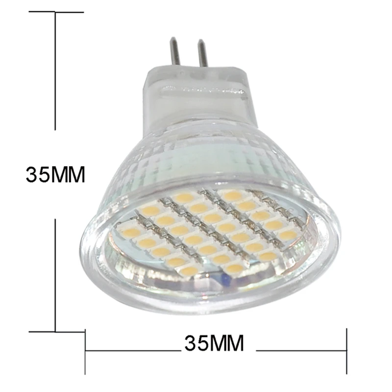 MR11 GU4 żarówka Led 12V 3W 3528SMD lampa LED reflektor ciepły biały/zimny biały szklany korpus żarówka Led do lamp sufitowych