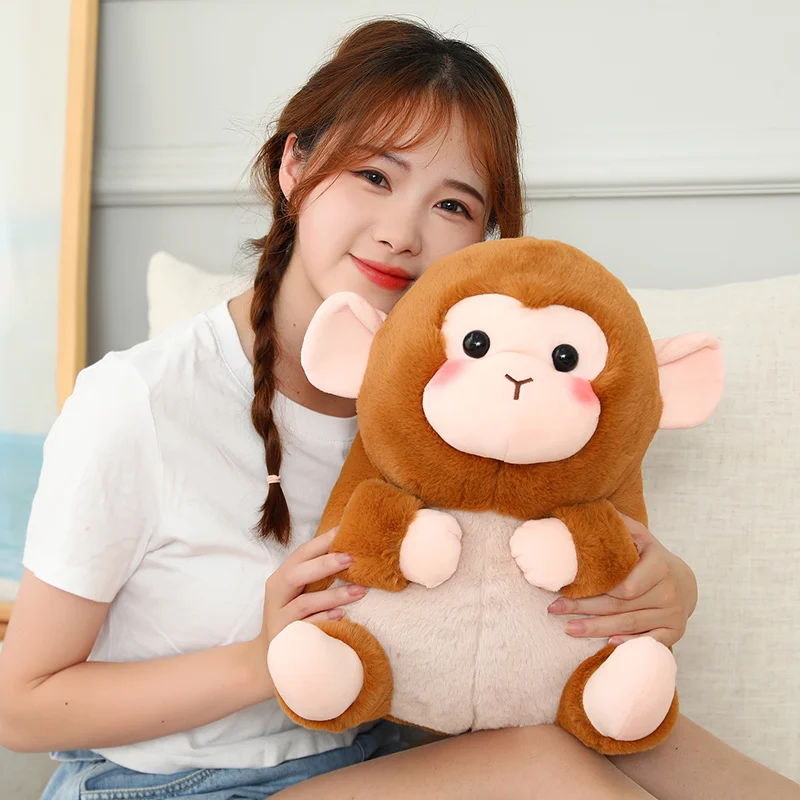 18-40cm Ball Shape Animals Stuffed Cartoon Bunny Pink Pig Monkey Elephant Penguin Hug Cuddly Plushies Toys Ferry Plush Soft Doll