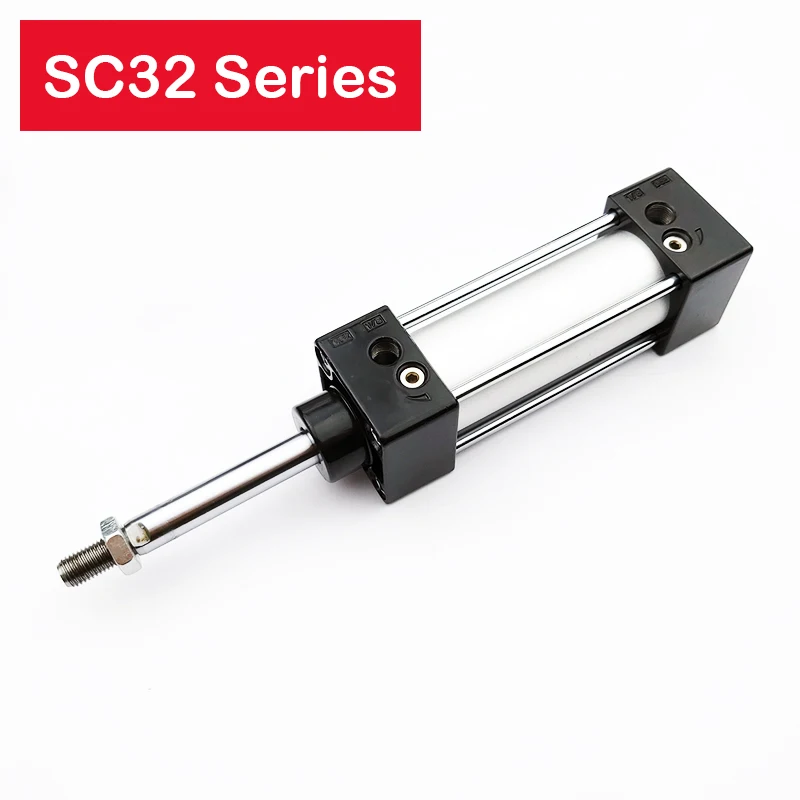 SC32 Series Pneumatic Cylinder Bore 32mm Stroke 25-1000 Double Acting Aluminum SC Air Cylinders image 2