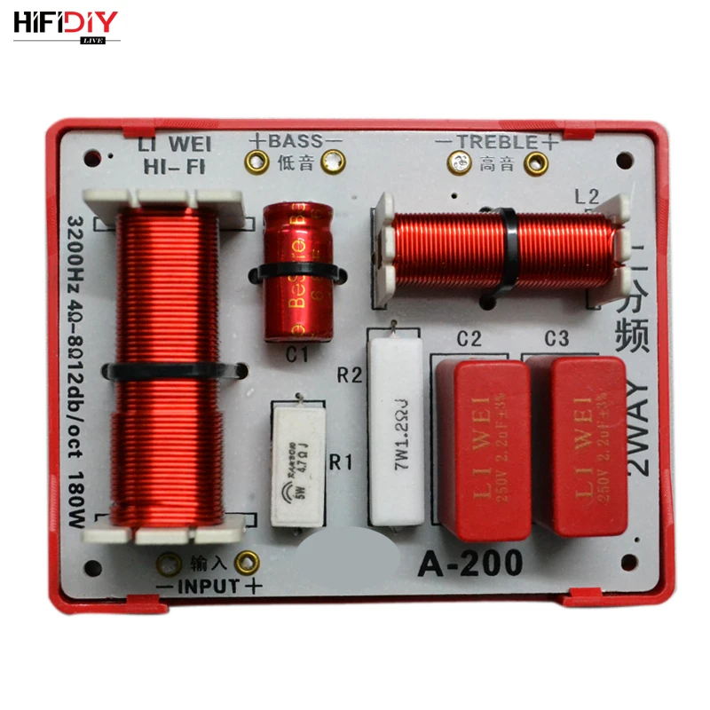 HIFIDIY LIVE A-200 2 Way 2 speaker tweeter + bass  Unit HiFi home Speakers audio  Frequency Divider Crossover Filters