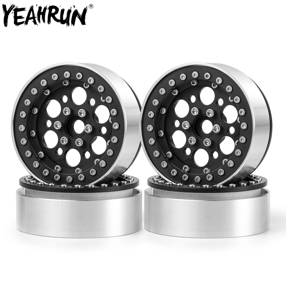 

YEAHRUN 4Pcs Aluminum Alloy 1.9 Beadlock Wheels Rims For 1/10 RC Crawler Car Axial SCX10 SCX10 II 90046 TRX4 CC01 D90