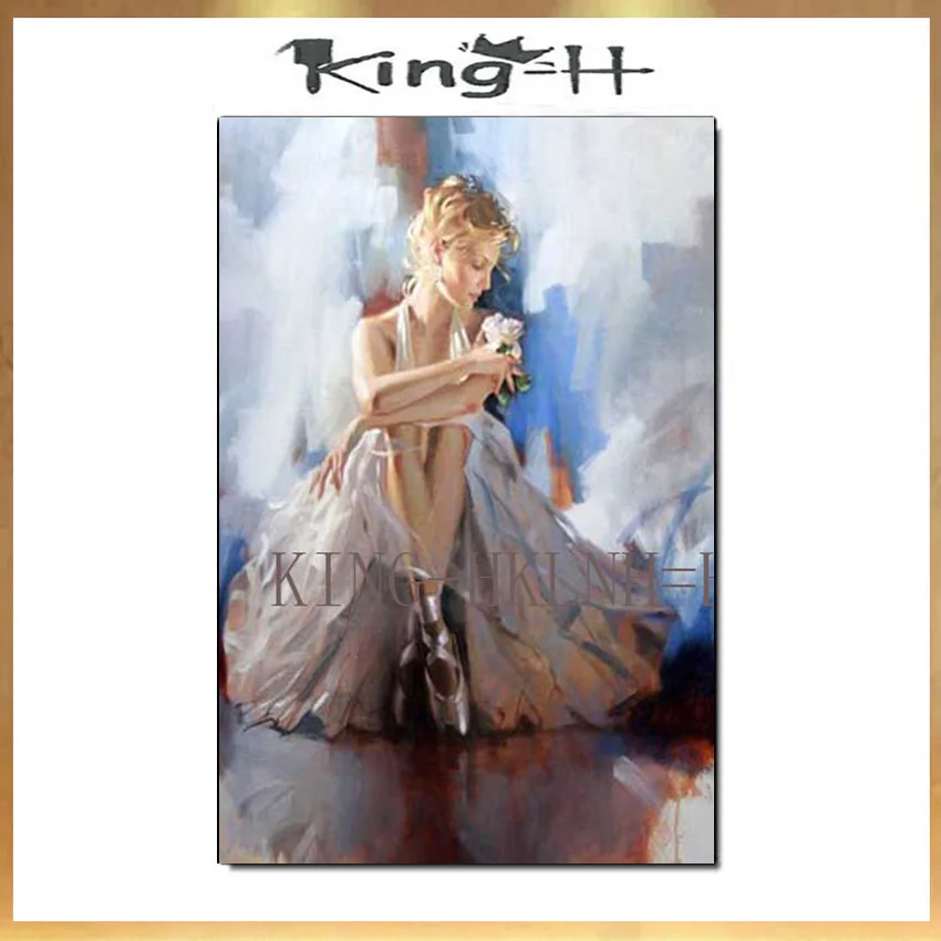 

Art - Flying Skirt 100% Hand-painted Modern Wall Art for Home decoration Abstract Girl Dancing Oil Painting on Canvas Art Work