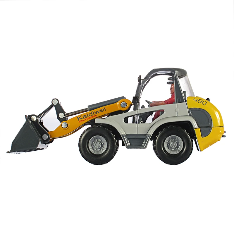 KAIDIWEI Shovel model scale 1:50 ABS Alloy truck model 4 rubber wheels engineer machine Shovel truck model toy vehicles