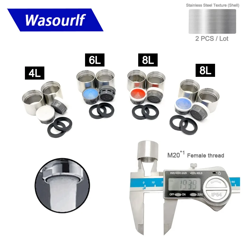 

Аэратор Wasourlf M20 с внутренней резьбой, водосберегающий смеситель из нержавеющей стали, аксессуары для раковины, запчасти для крана, для кухни и дома