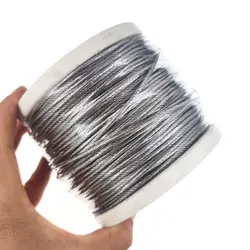 INFOF 100M Stainless Steel Fishing Line 7x7 Strands Steel Weave Wire 13Lbs-660Lbs Rigs Jigging Lures Fishing Leader Line
