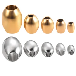 50Pcs/Lot Stainless Steel Oval Spacer Bead Metal Loose Beads DIY Bracelet Necklace Jewelry Making Accessories Findings