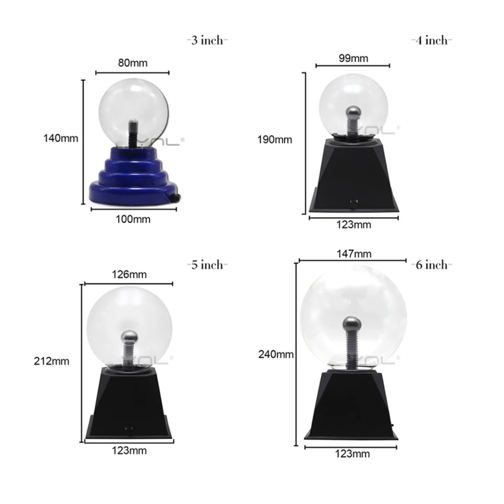 Novelty Night Light Magic Plasma Touch Sensing Glass Ball Lights 220V 3/4/5/6/8 Inch Bedroom Desk Decor Children Night Lamp Gift