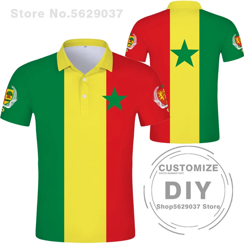 Senegal Polo Shirt Diy Free Custom Made Name Sen Polo Shirt Nation Flag Sn French Country College Print Text Photo Logo Clothes