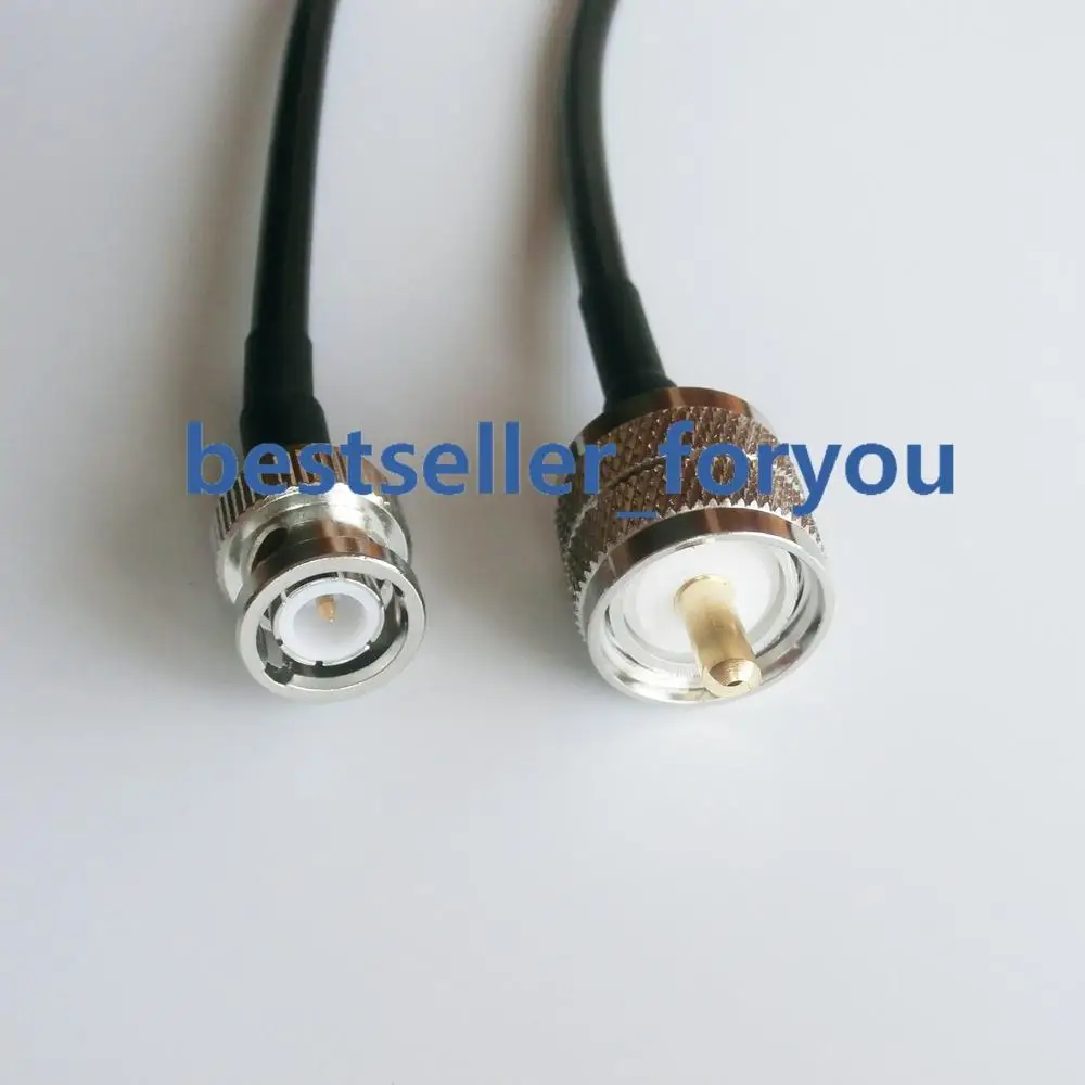 50cm RG58 Cable PL259 UHF Male Plug To BNC Q9 Male Straight Crimp Pigtail 20inch