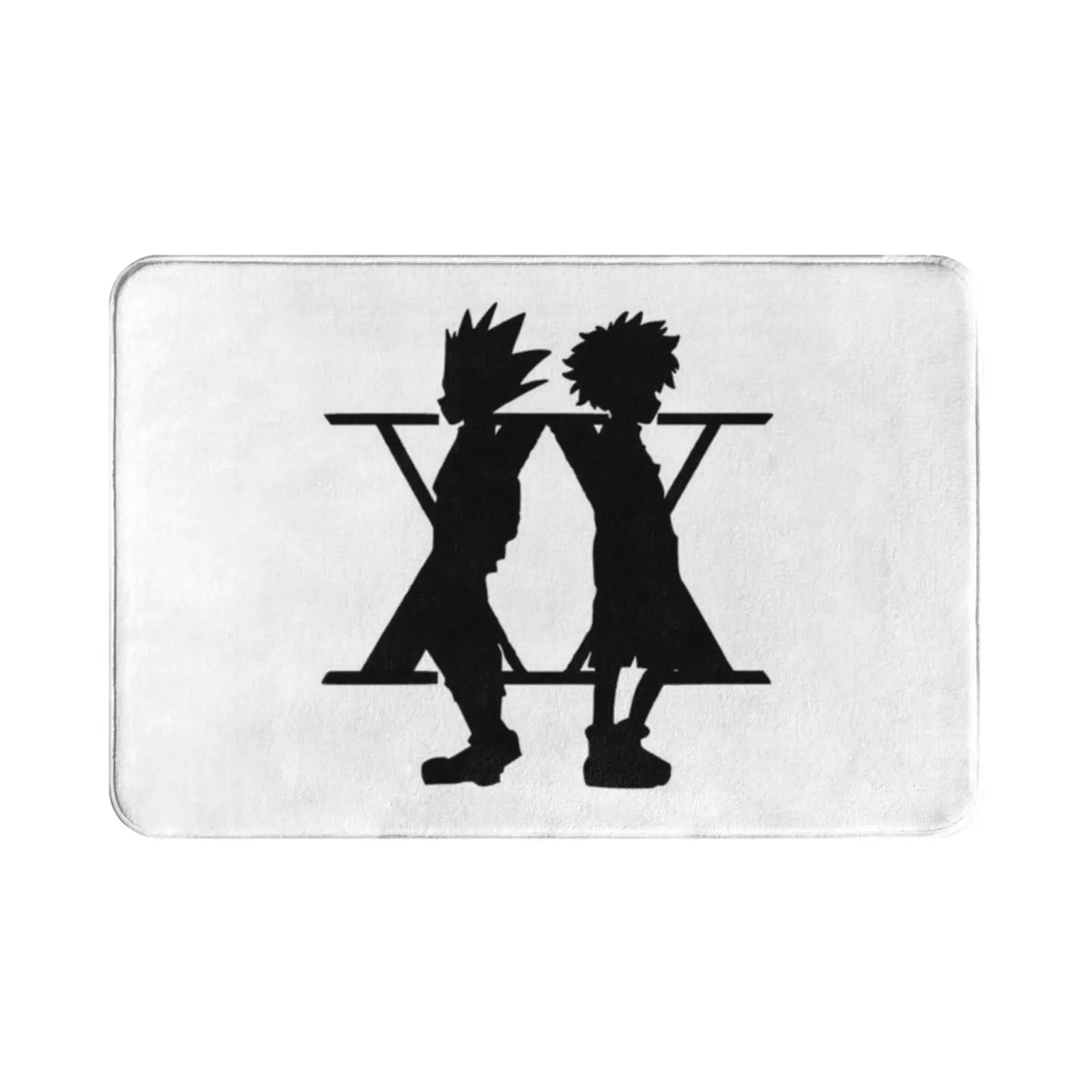Hunter X Hunter / Logo Bianco Tappeto Tappetino Tappeto Cuscino Morbido Antiscivolo Hunter X Hhunter Hxh Hunterxhunter Gon Kirua Killua