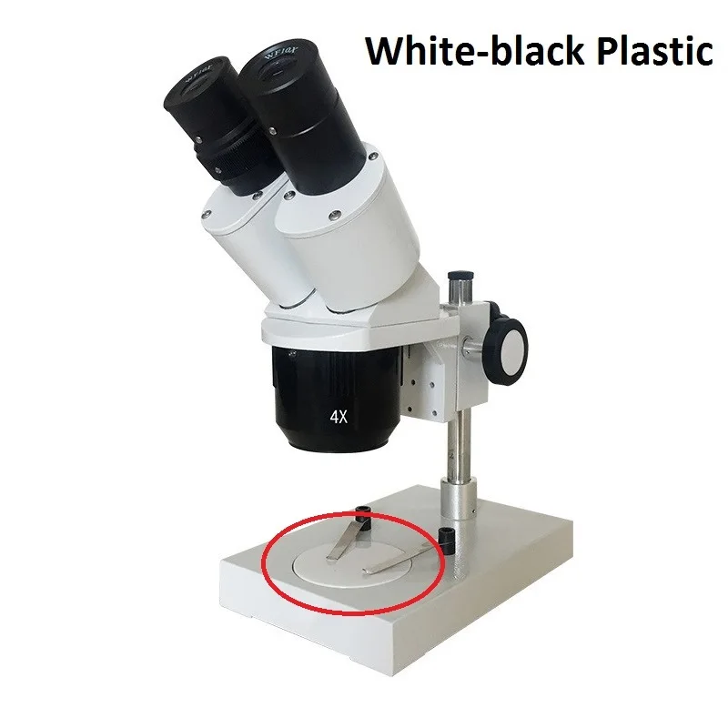 스테레오 현미경 작업 단계 투명 반투명 원형 표본 판, 반투명 유리 흰색 검정색 플라스틱 작업 보드