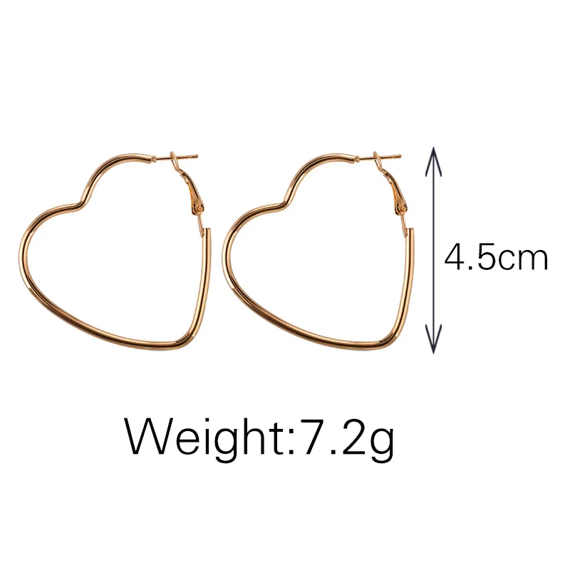 Exaggerated Charm Heart Cutout Earrings Sweet Temperament Gold Line Love Fashion Earrings Women And Girls Wholesale