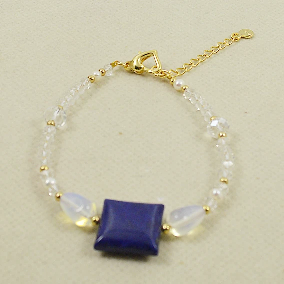 

New Real Pearl Anklet Bracelet Real Freshwater Pearls Moonstone Blue Lapis Beads14K Gold Filled 24+5cm Handmade Women Jewelry