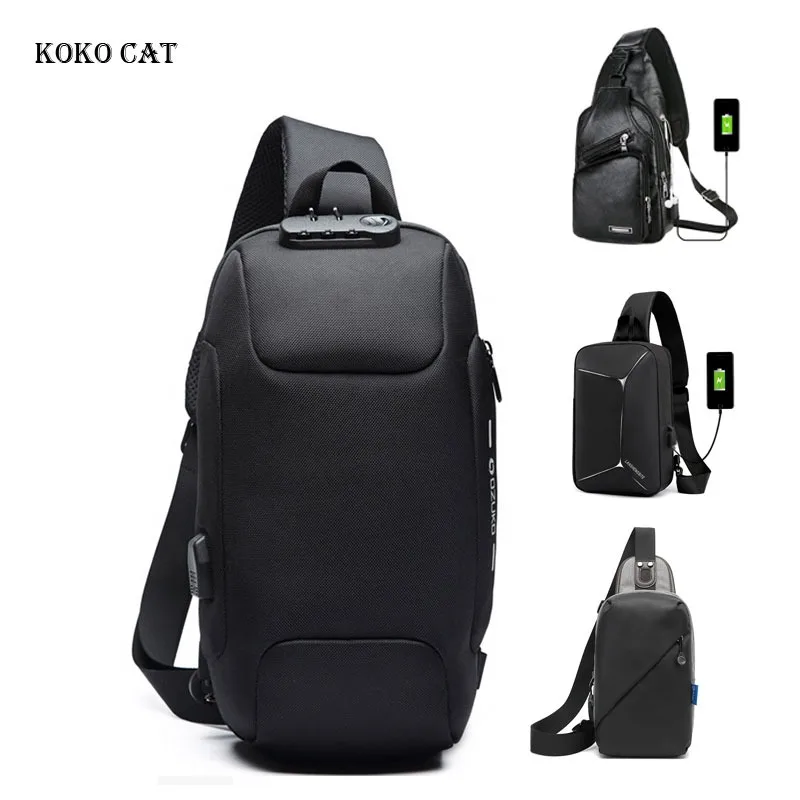 Anti-theft Shoulder Messenger Multifunction Crossbody Bag for Men Waterproof Chest Bag Pack Mochila Hombre Handbags