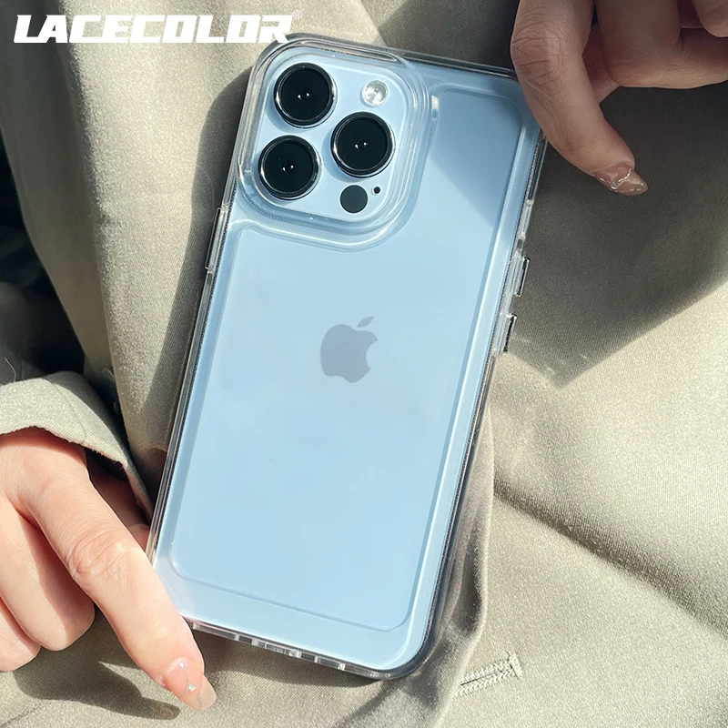 Transparent Shockproof Hard Acrylic Case For iPhone 16 15 14 13 12 Mini 11 Pro XS Max X XR 7 8 Plus Silicone Bumper Clear Capa