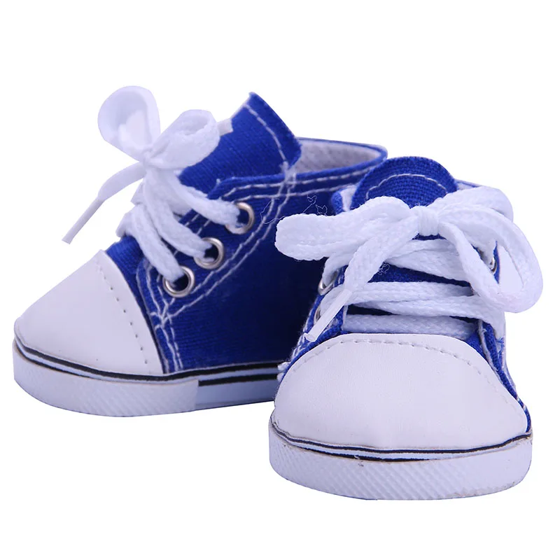 Bowknot Leather Canvas Shoes Fit 18Inch American&43CM Reborn New Born Baby Doll Clothes Accessories Nenuco Ropa Generation Toys