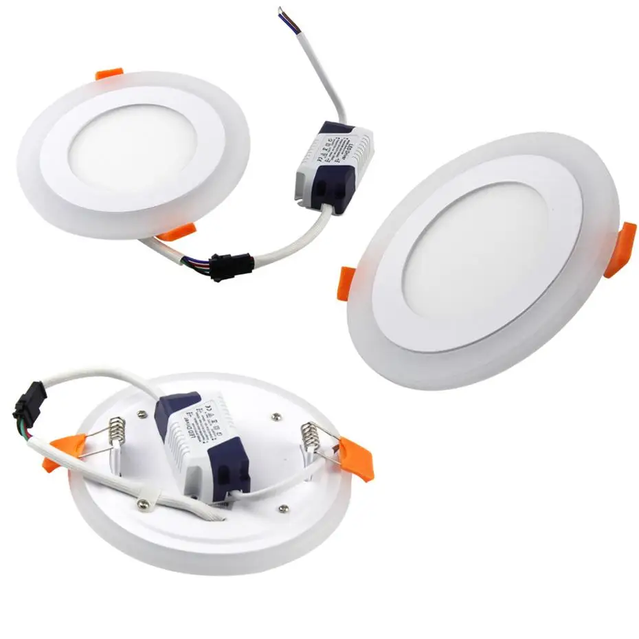 HoneyFly LED Panel Downlight Recessed Round LED Light 6W 9W 16W Double Color Bright Lamp Ceiling Spot LED Light Indoor Room