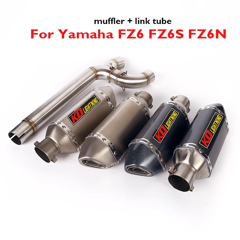 

For Yamaha FZ6 FZ6N FZ6S Slip on 51mm Motorcycle Exhaust System Silencer Muffler Connection Link Pipe Middle Mid Tube