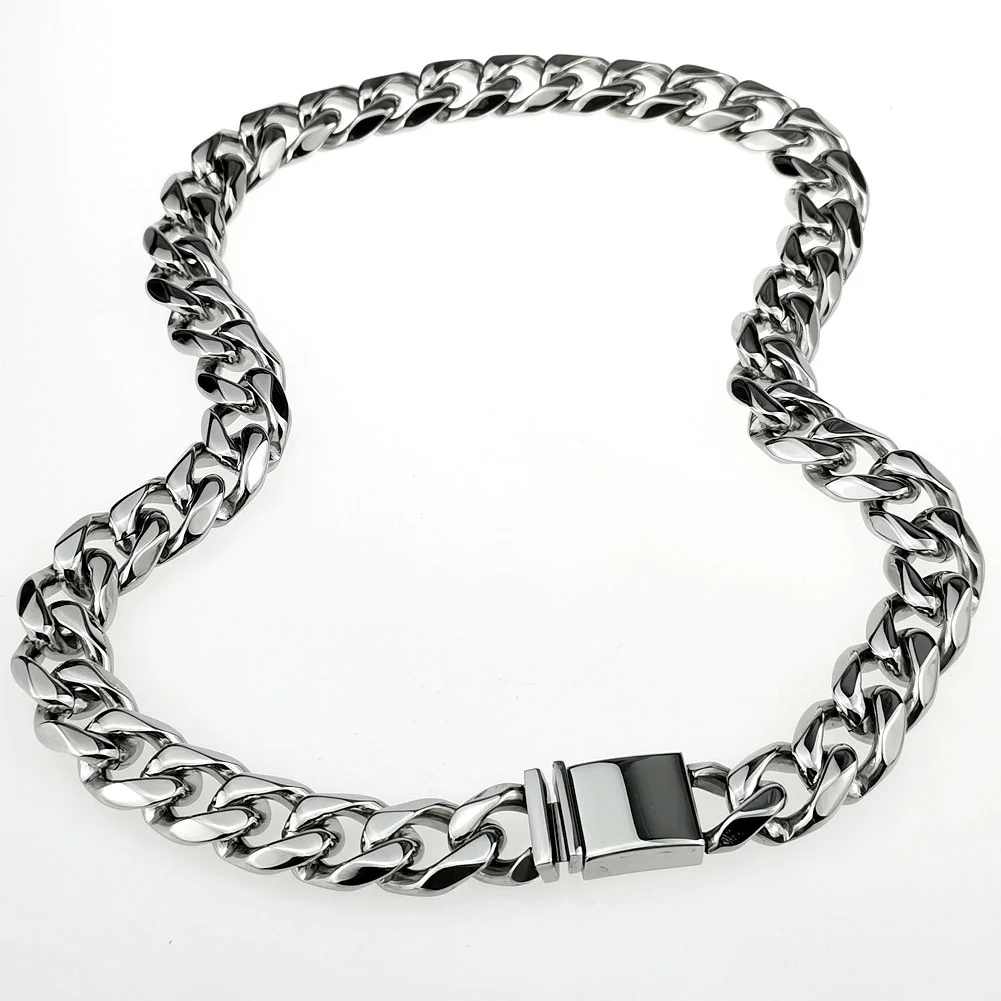 Wholesale Drop Shipping Stainless Steel Miami Curb Chain Set Bracelet Necklace jewelry for men women boy girls