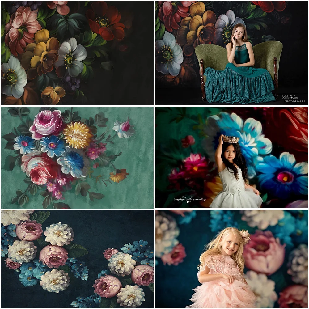 Mocsicka-Arrière-Plan de Photographie Vintage à Motif Floral pour Femme Enceinte, Accessoires de Studio, Portrait, Photographie d'Anniversaire