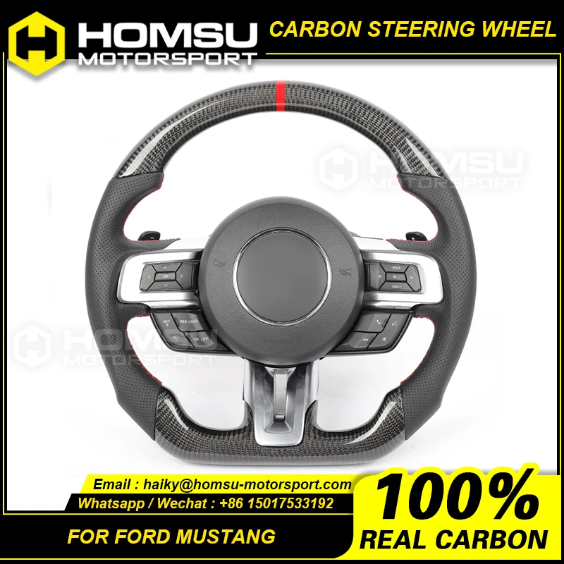 

Carbon Fiber Custom Steering For ford mustang 2015-2018 Carbon Fiber Custom Steering Wheel With Italy al cantara