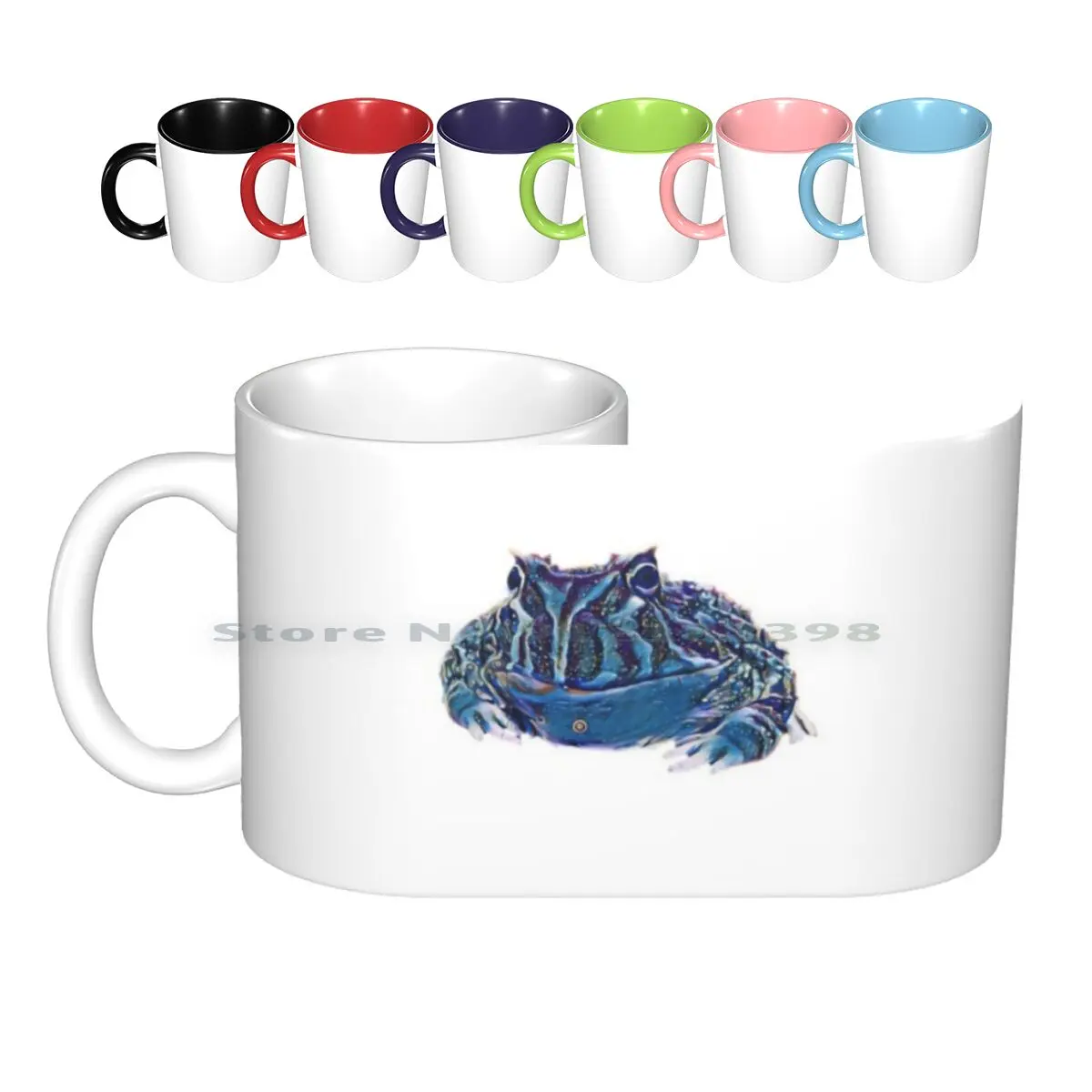 Galaxy Blue Frog Ceramic Mugs Coffee Cups Milk Tea Mug Frog Tadpole Amphibian Herps Blue Midnight Navy Herp Reptile Ribbit