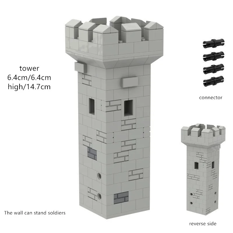 MOC Building Blocks Medieval Accessories Assembling Soldiers Battlefield Scenes of Castle Walls and Gates Toys for Kids