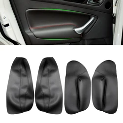 Soft Leather Door Panel Cover For Ford Mondeo 2007 2008 2009 2010 2011 2012 Interior Door Armrest Panel Skin Cover Sticker Trim