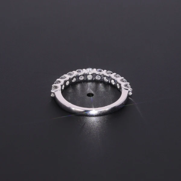 Women's Wedding Ring 14K White Gold Ring Half Eternity 2.8mm DEF White Color Round Lab Diamond Wedding Band