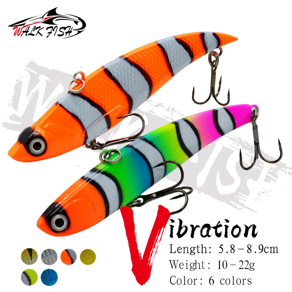 WALK FISH  Sinking Vibration Fishing Lure 10g 14g 18g 22g Hard bait Artificial VIB Winter Ice Fishing Pike Bait Tackle Isca Pech