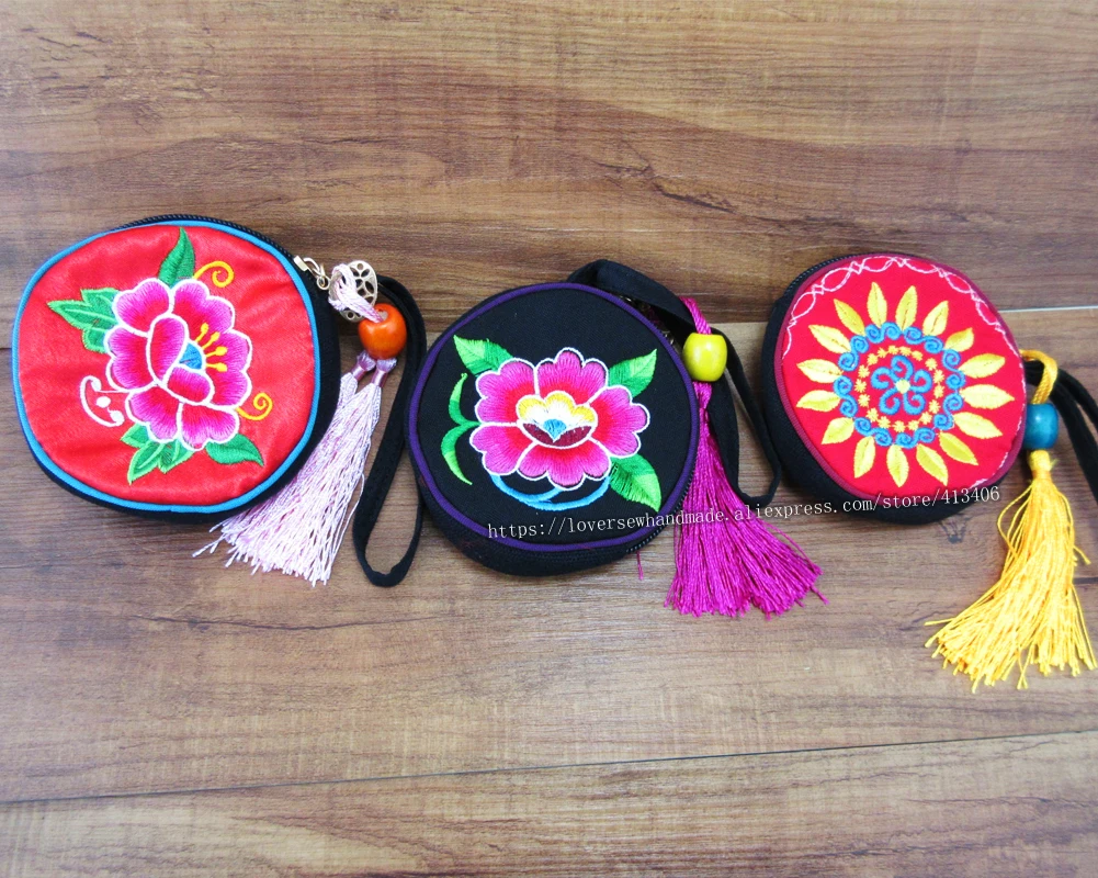 3 pcs cosmetic bag vintage Hmong Thai Indian embroidered bag Fashionable clutch purse, Boho Hippie Ethnic hanedbags SYS-571