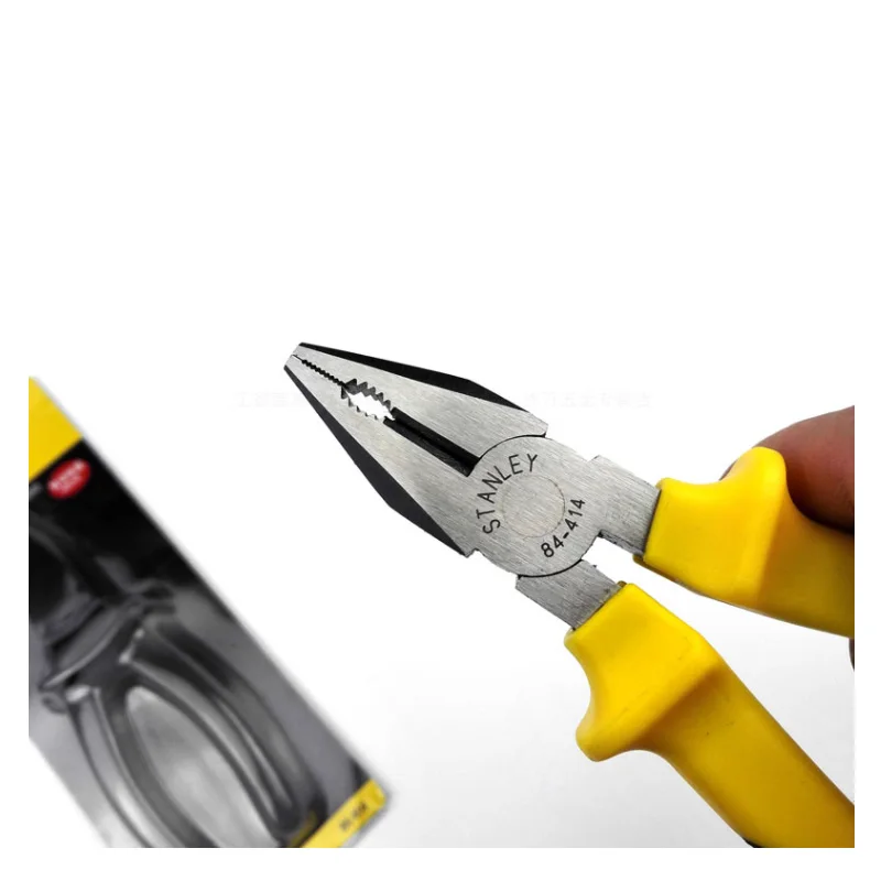 Stanley 1-pcs linesman pliers combination w/ hole ergonomics soft grip universal metal wire cutter vise plier carbon steel HRC40