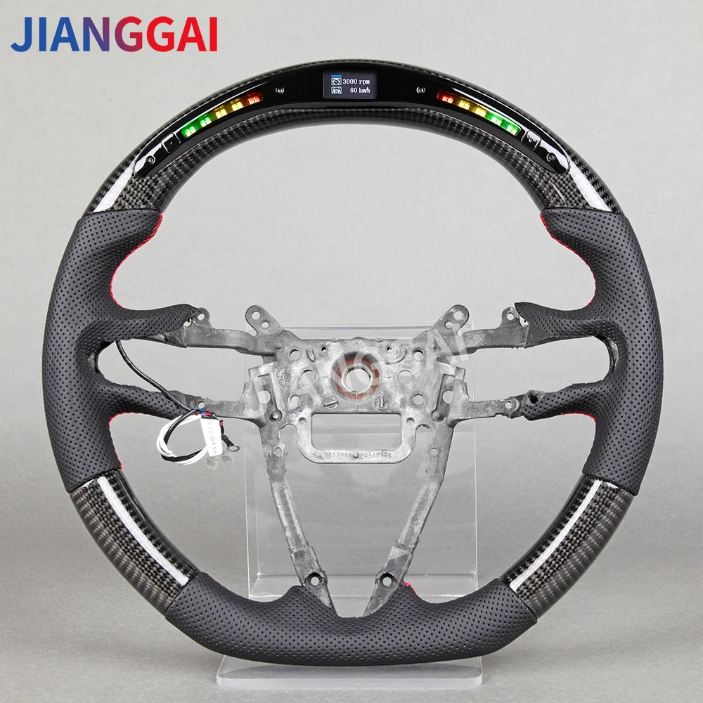 

Carbon Fiber LED Car Steering Wheel Fit For Honda Honda Eight Generation Civic 2006-2010 Perforated Leather