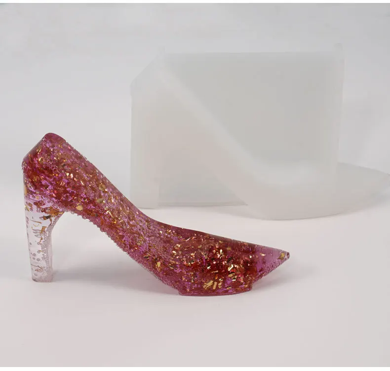 DIY Crystal Shoe Mold High heel Princess Shoe Resin Mold Table Decoration Ornament Pendant Casting Jewelry Making Tools Mould