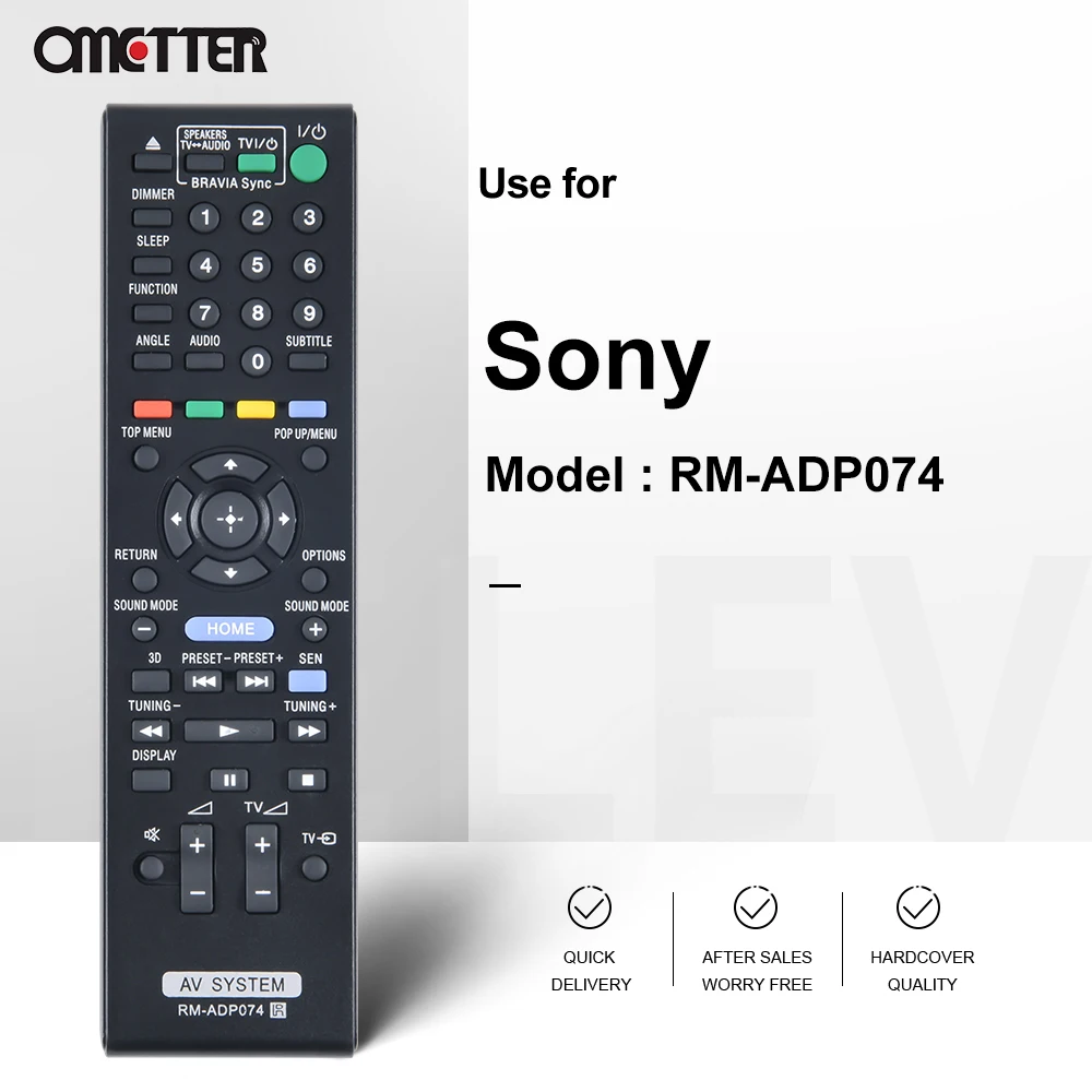 Controle Remoto Home Theater System, Adequado para Sony RM-ADP074, RM-ADP072, BDV-E290, BDV-N990W, BDV-E190, HBD-N990W,
