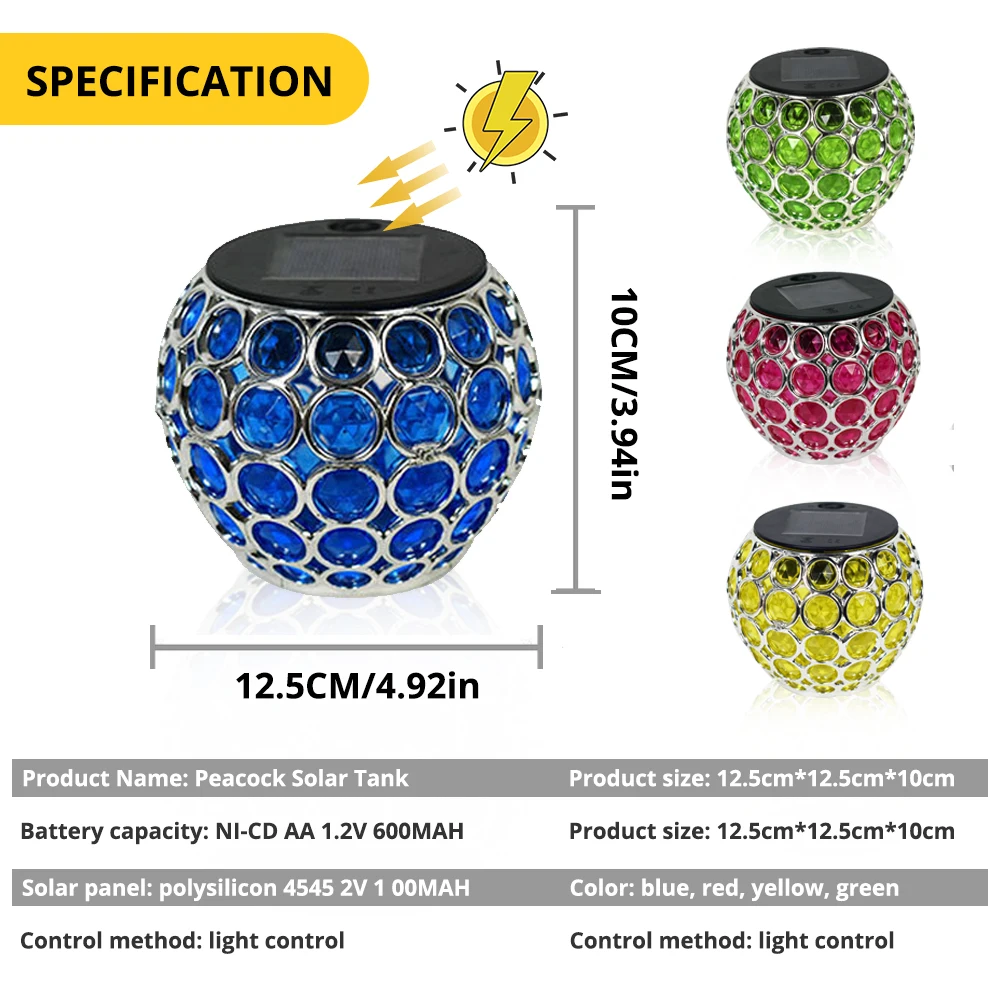Luce solare lampada a sospensione a sfera vuota luce decorativa a LED per esterni impermeabile adatta per rami da giardino da giardino all'aperto