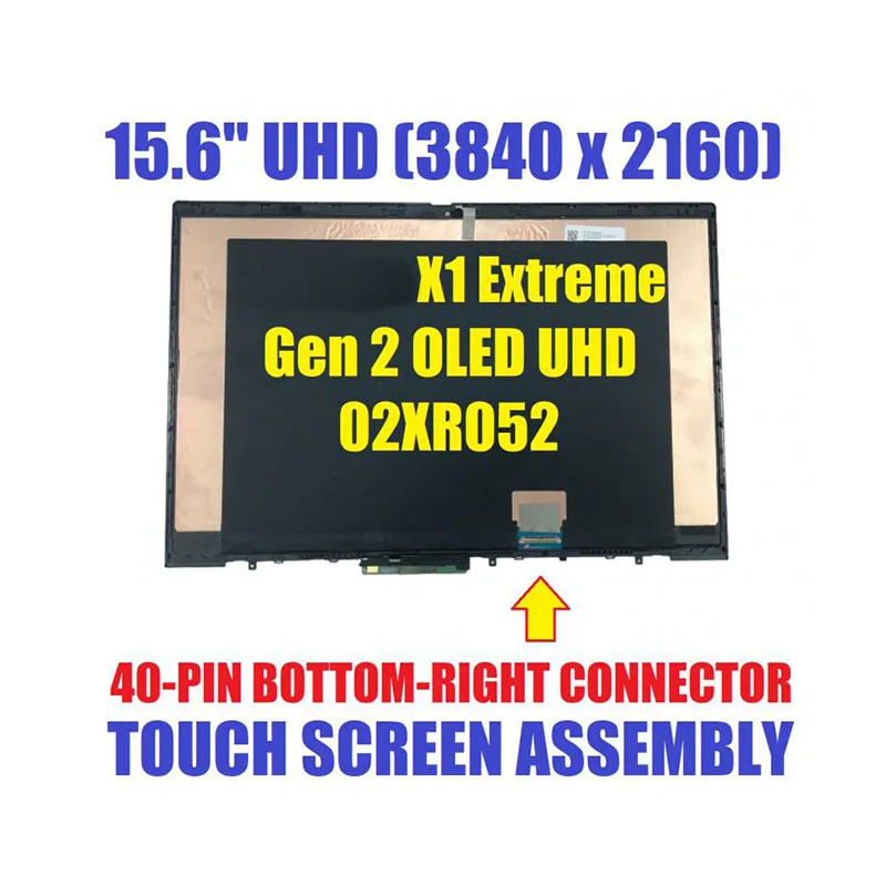 

02XR052 15.6" OLED UHD Touch Screen Assembly For Lenovo X1 extreme gen 2