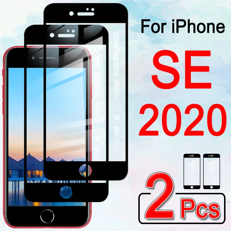 For Iphone Se 2020 Glass Protective Iphonese Se2020 Screen Protector On I Phone 12 Pro Max Tempered Glas Armor Sheet Film 2 Pcs