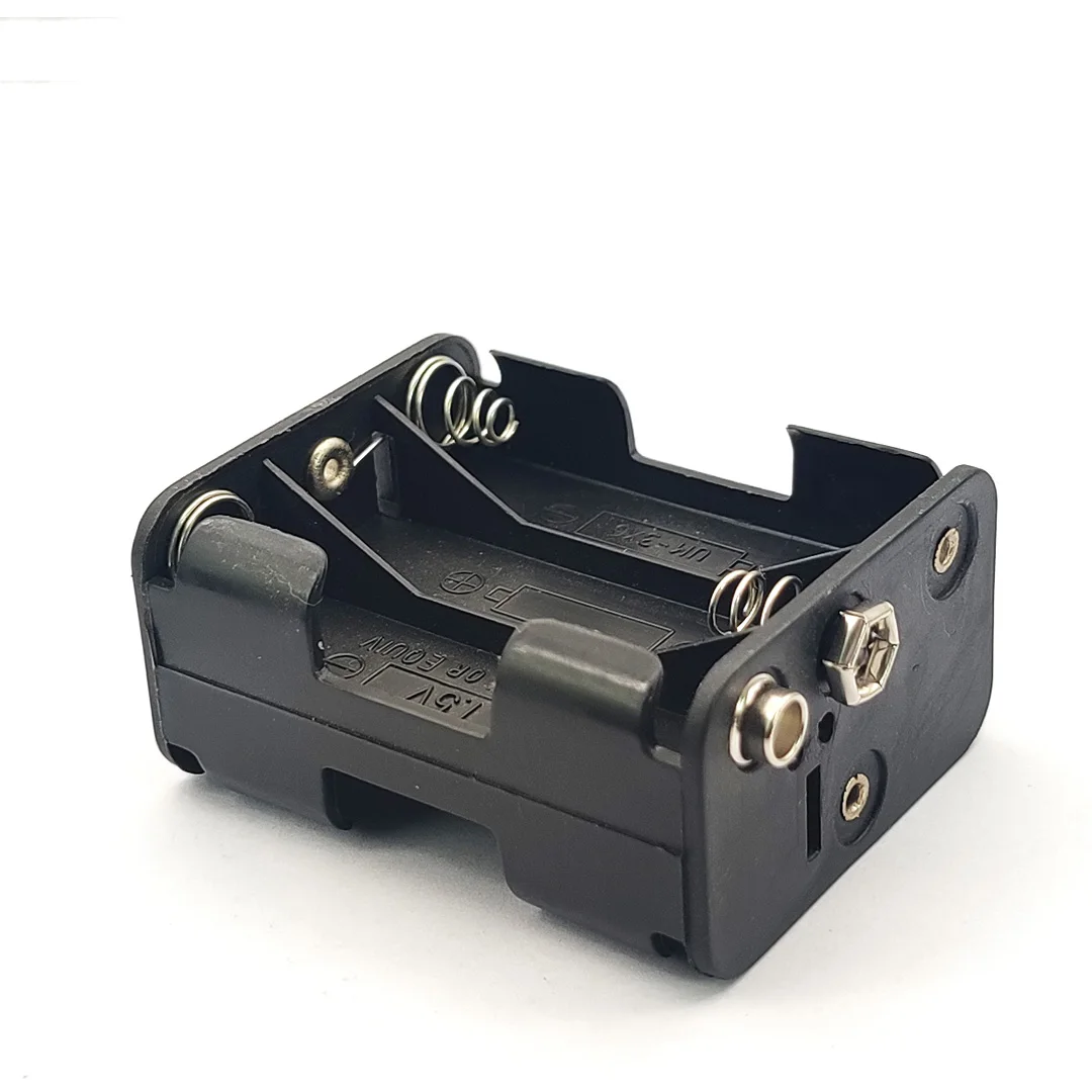 5Pcs 6AA 9V Plastic Battery Double Side Spring AA Box Back-To-Back with 9V Buckle AA Battery Case AA Battery Holder