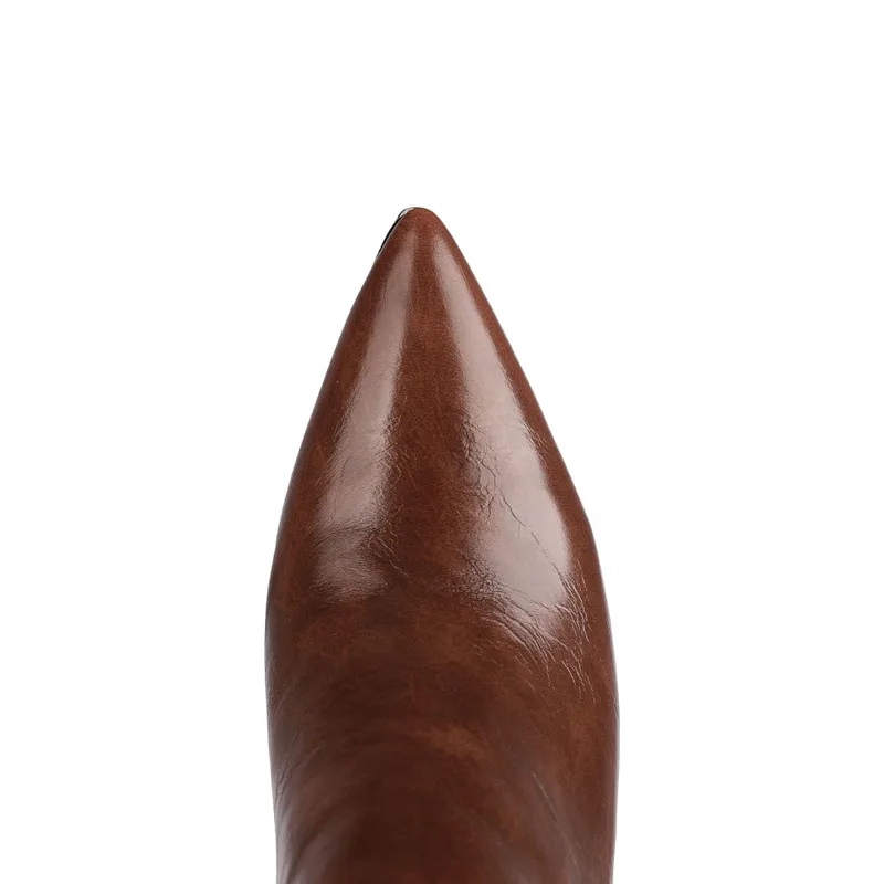 2024 Women\'s Faux Leather Thigh-High Boots - Pointed Toe Stiletto Heel, Over-The-Knee Winter Autumn Fashion Chic Footwear