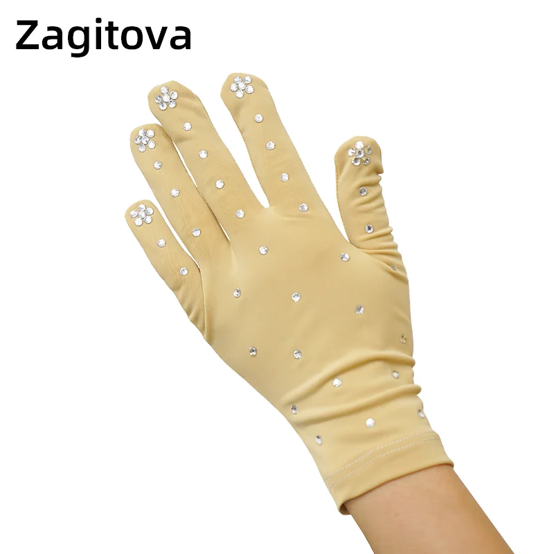 Figure skating show gloves children girls adults hot drill magic skid gloves like a nail like a beautiful diamond