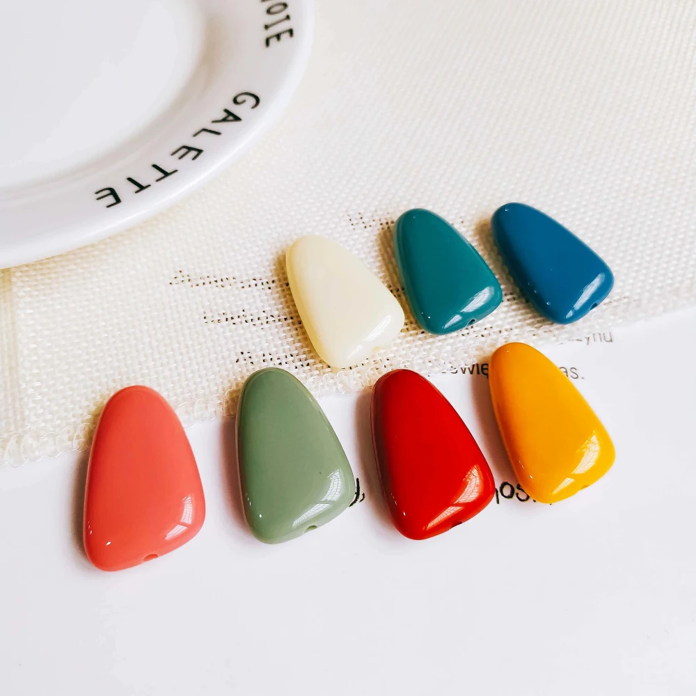 Acrylic Resin Triangle Plastic Beads Pendant Bracelet Earring Accessories Supplies for Jewelry Making Diy Handmade 10pcs