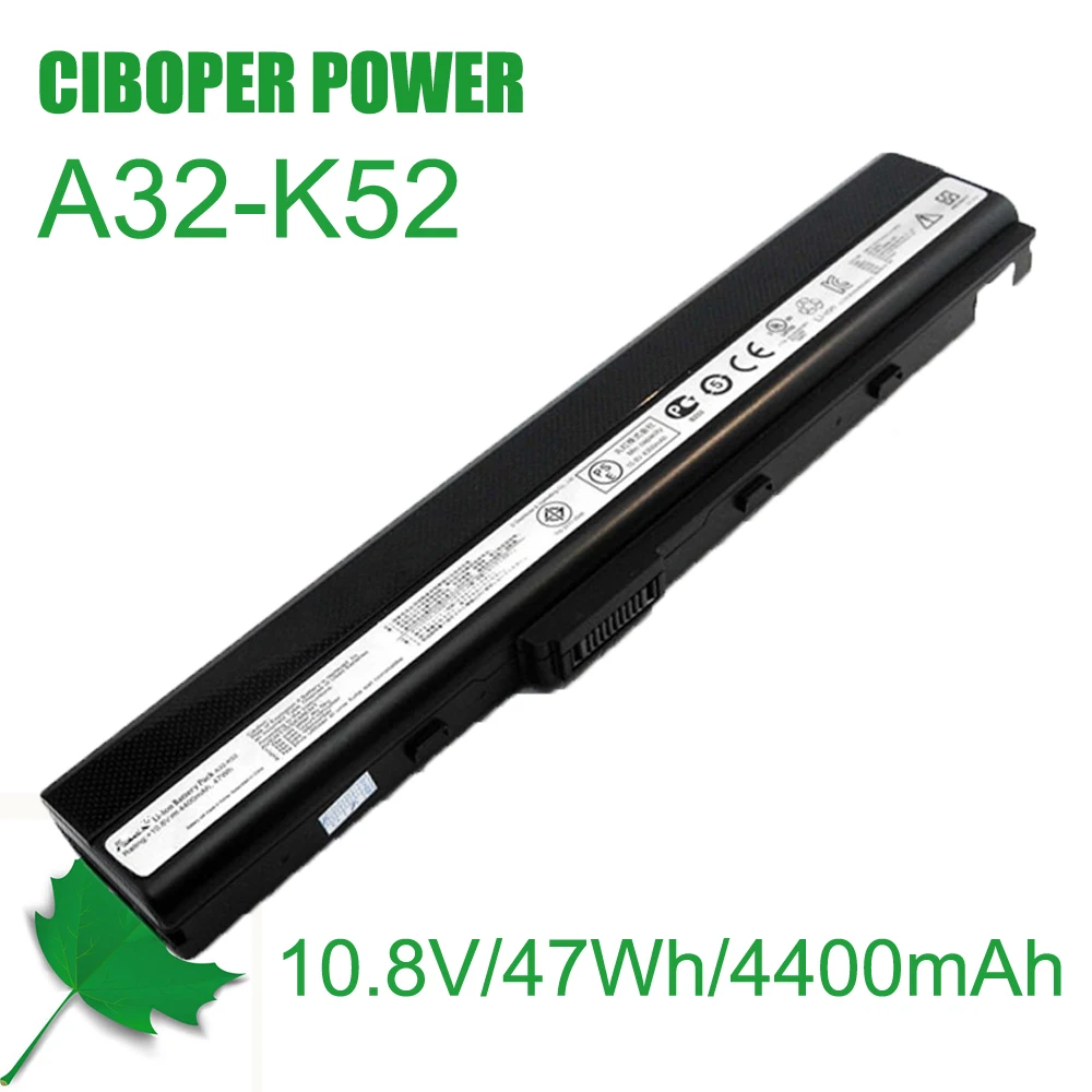 Laptop Battery 4400mAh/47Wh A32-K52 A41-K52 A31-K52 A42-K52 For A52 A52J A52F A52JB A52JK A52JR K42 K42F K42J K42JK K52F K52J