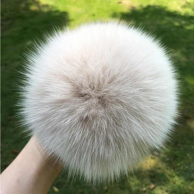 DIY Natural  Fur Pom Pom 100% Fox Hat PomPom Handmade Large handbag pompoms Wholesale Hat pompom