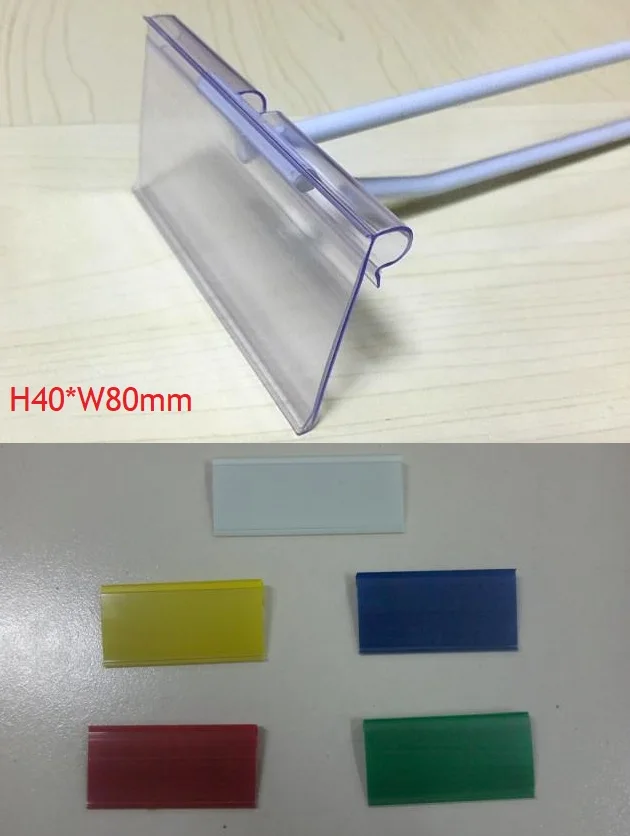 20Pcs/Lot Plastic Price Label Holder Clip Supermarket Display Wall Mount Hook Rack Red Green Clear Yellow  Blue White